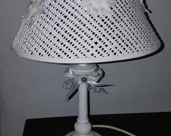 Lampe de chevet Shabby chic-bedside lamp-Hand made-Home décor-Atelier Crearecup