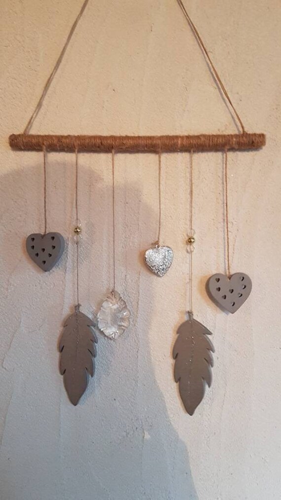 Suspension en Bois Bohème Style Hand Made Deco Rustique Campagne Chic Artisanat D Art Atelier Creare