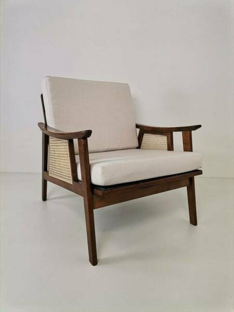 Handmade Chair Handmade Wood Chair Brown Chair White and Brown Chair