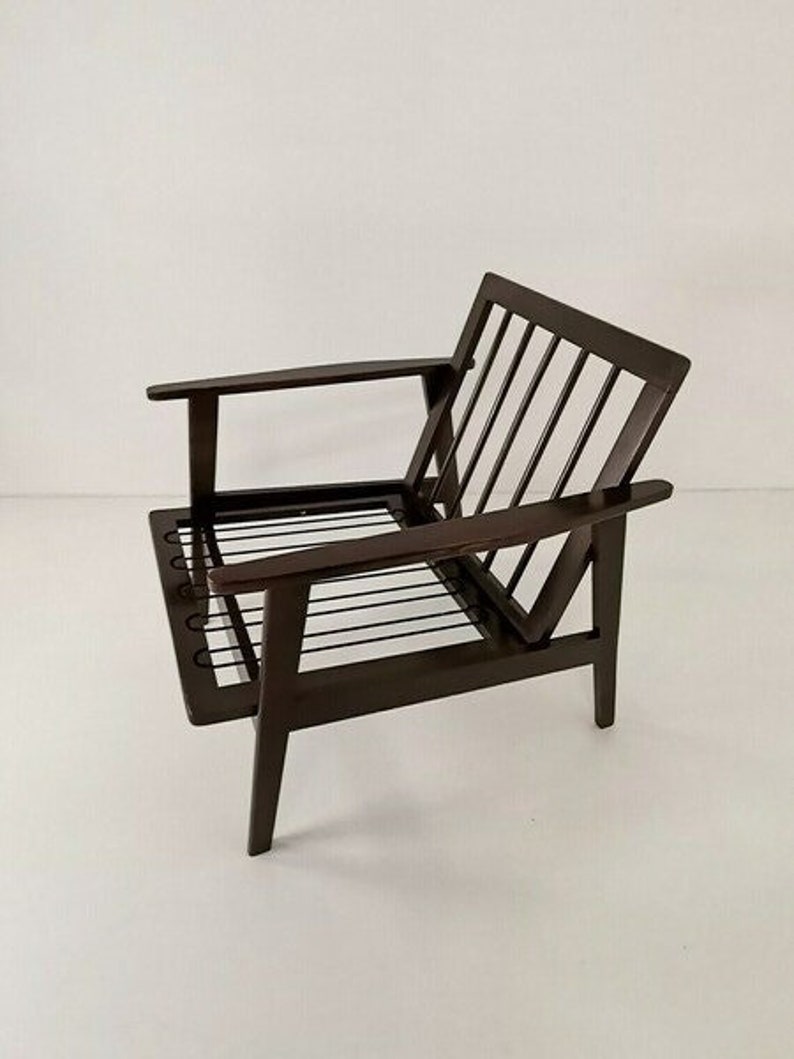 Moroccan Handmade Chair Handmade Wood Chair Brown Chair Yellow and