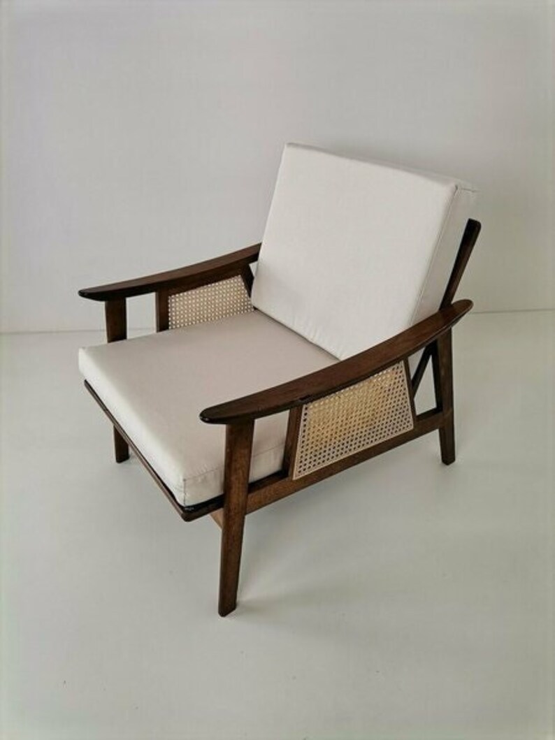 Handmade Chair Handmade Wood Chair Brown Chair White and Brown Chair