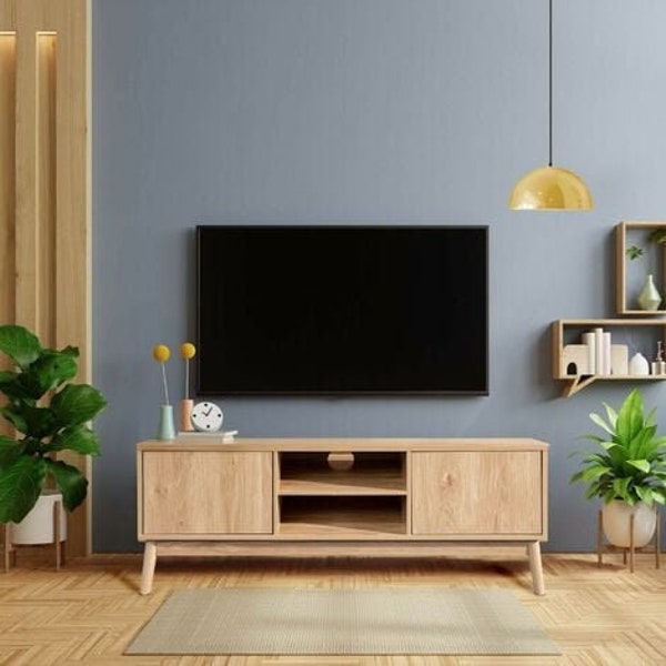 Tisch Nussbaum Sideboard Holz TV Konsole, TV Möbel, TV Möbel, Eichenholz Konsole, Sideboard, Media Konsole, Tv Ständer