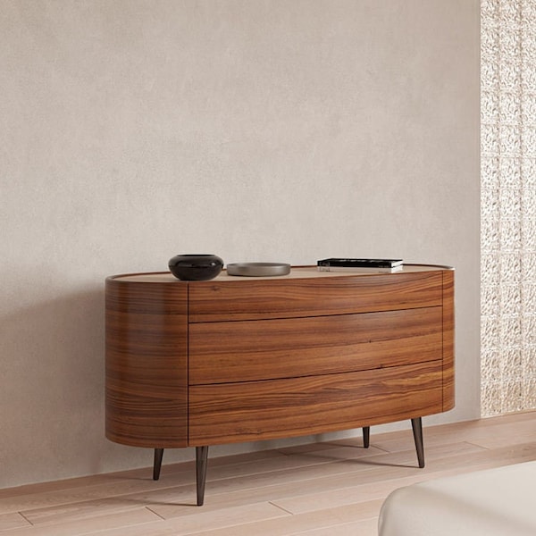 Console con armadio in legno, console multimediale e credenza supporto TV, mobile TV, console in legno di quercia, credenza in noce, TV in legno