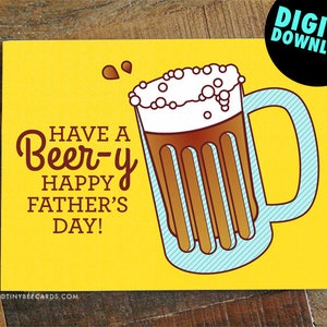 Carte de fête des pères imprimable bière - carte amateur de bière, carte de bière fête des pères, téléchargement instantané, carte imprimable pour papa, carte de bière papa, bricolage