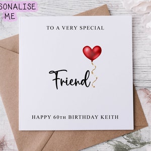 Carte d'anniversaire personnalisée pour un ami, un membre de la famille spécial, joyeux anniversaire, carte d'âge pour ses 30, 40 et 50 ans, tout âge, moyenne ou grande taille