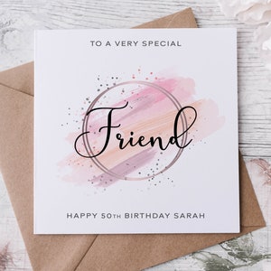 Carte d'anniversaire personnalisée pour un ami spécial, joyeux anniversaire, carte d'âge pour elle, 16e, 18e, 21e, 30e, 40e, 50e, 60e, 70e, 80e, 90e