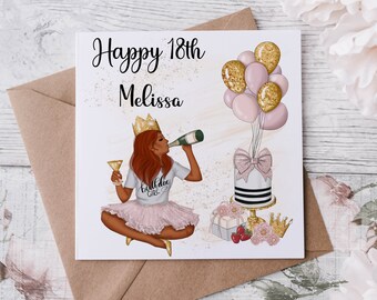 Biglietto Di Auguri Personalizzato Per Il 18°, 21°, 25° E 30° Compleanno, Per Figlia, Sorella, Migliore Amica, Festa Della Nipote, Scelta Dell'acconciatura 33 - Italia - Foto 7