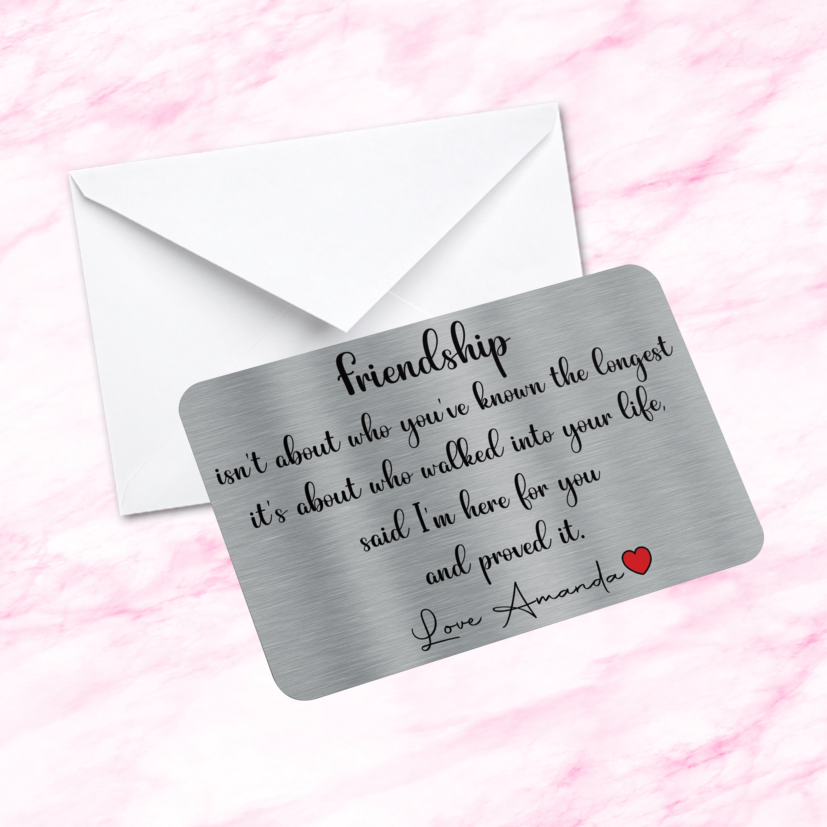 Best Friend Engraved Wallet Card – Stainless Steel Love Note Insert For Husband, Boyfriend, Or Bestie - View #7