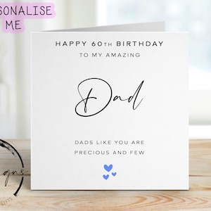 Carte d'anniversaire personnalisée pour papa - citations précieuses et rares pour tous les âges, carte de voeux 30, 40, 50, 60, 70 80 90, 100