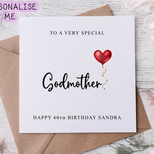 Carte d'anniversaire personnalisée pour marraine, parent spécial, joyeux anniversaire, carte d'âge pour ses 30, 40, 50, 60, 70, 80 ans, tout âge