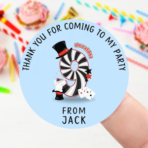 Personalisierte Geburtstag Aufkleber -Alter 1-10 Magier Geburtstag Party Tasche Danke Aufkleber -37mm / 45mm / 51mm / 64mm Magic Sweet Cone Etiketten - Tags