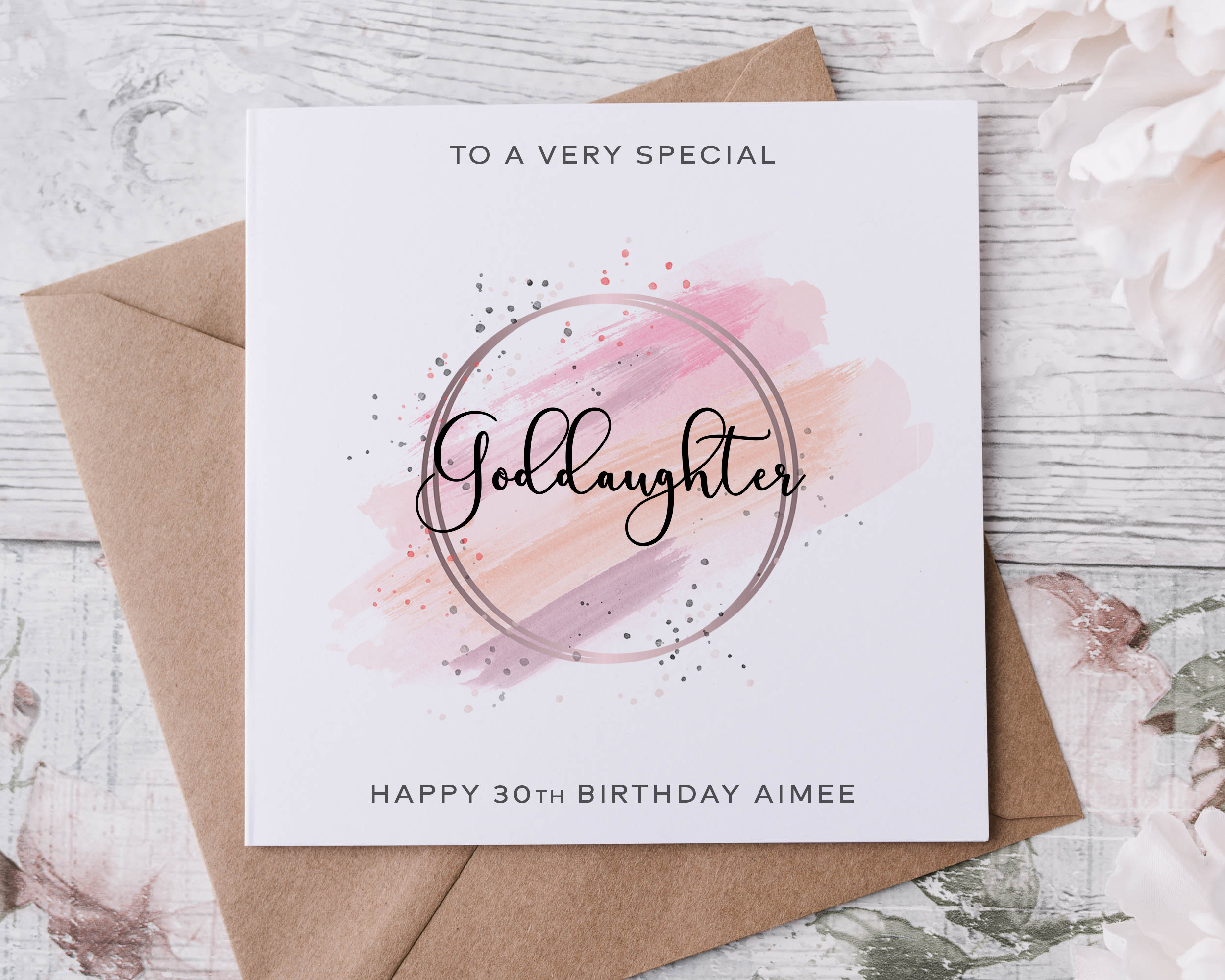WHITE COTTON CARDS Geburtstagskarte Für Patentochter – Mit Eulen-Design, Handverziert, 16x16 Cm – Inkl. Umschlag, Innen Leer Für Persönliche Nachricht