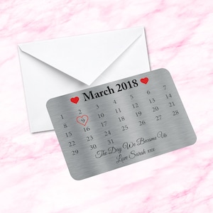 Personalisierte Sentimental Andenken Metall Brieftasche Karte Der Tag, an dem wir Wir Verlobten Freund Freundin Frau Mann Geschenk wurden