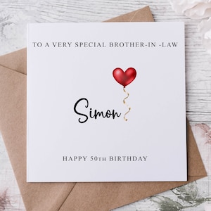 Personalisierte Schwager Geburtstagskarte, spezieller Verwandter, alles Gute zum Geburtstag, Alterskarte für ihn 16., 21., 30., 40., 50., jedes Alter und Name