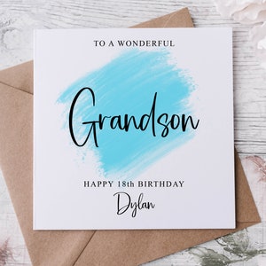 Biglietto di auguri di compleanno personalizzato per nipote, parente speciale, buon compleanno, biglietto di auguri per lui 16°, 21°, 30°, 40°, 50°, qualsiasi età e nome
