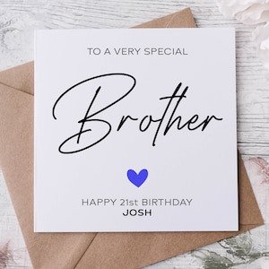 Carte d'anniversaire personnalisée pour frère, membre de la famille spécial, joyeux anniversaire, carte d'âge pour lui 30, 40, 50, 60, 70, 80 ans, tout âge