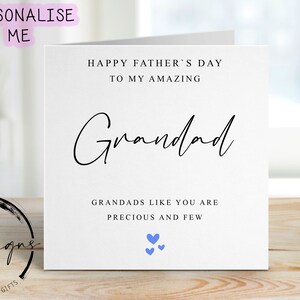 Carte de fête des pères grand-père - Les grands-pères comme vous sont précieux et rares- Carte de voeux- Carte pour lui
