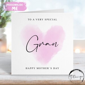 Carte pour la fête des grands-mères - Amour coeur rose spécial maman TOUT TEXTE