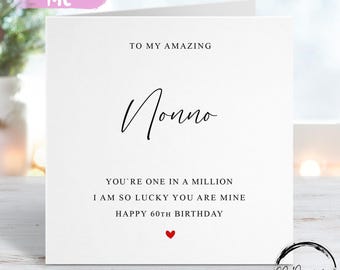 Tarjeta de cumpleaños para abuelo, personalizada. Eres único en un millón. Corazón rojo. Para cualquier edad.