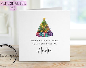 CARTE DE NOËL Traditionnelle/ouverte TANTE ET ONCLE - 5 X Cartes Au