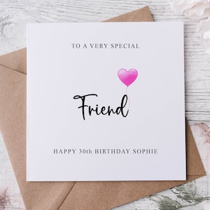 Personalisierte Freund Geburtstagskarte, spezieller Verwandter, alles Gute zum Geburtstag, Alterskarte für ihren 30., 40., 50. Jedes Alter Med oder Lrg