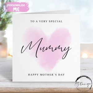 Carte pour la fête des mères maman - coeur rose spécial maman, TOUT TEXTE