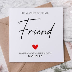 Personalisierte Geburtstagskarte für spezielle Freunde, alles Gute zum Geburtstag, Alterskarte für sie, 16., 18., 21., 30., 40., 50., 60., 70., 80., 90