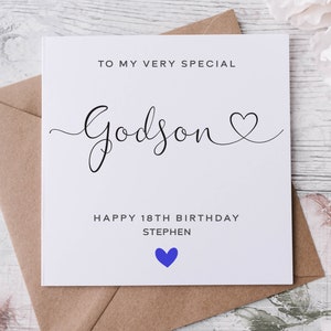 Carte d'anniversaire filleul personnalisée, membre de la famille spécial, joyeux anniversaire, carte d'âge pour ses 30, 40, 50, 60, 70, 80 ans, tout âge