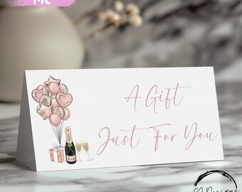Personalised Money Wallet Birthday Gift Card Rose Gold & Gold Theme Balloons Gift Wallet