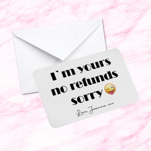 Portafoglio personalizzato Im Yours Nessun rimborso Spiacenti Ricordo sentimentale Portafoglio in metallo Regalo per fidanzato Marito Moglie Fidanzata Fidanzato