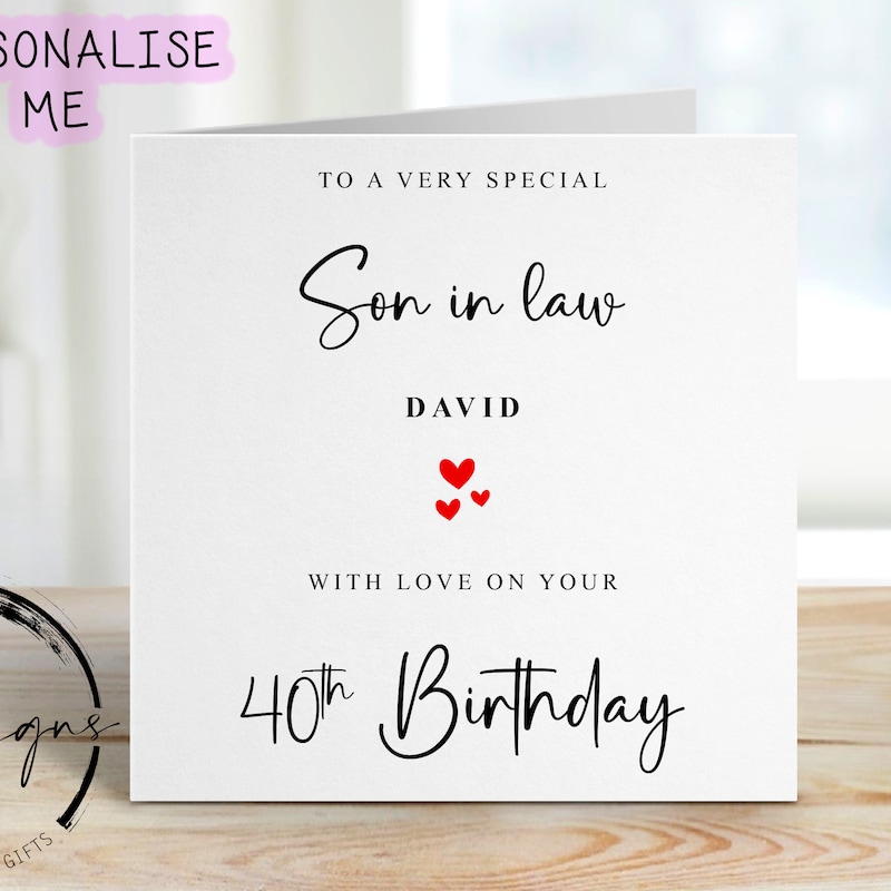Son in Law Birthday Card - Etsy UK