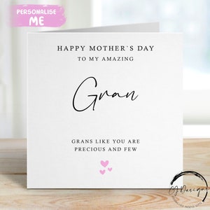 Gran Mothers Day Card - Precious & Few-citaat met enige tekst, wenskaart voor mij/ons
