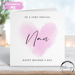 Carte Nan pour la fête des mères - Love Pink Heart Special Nan