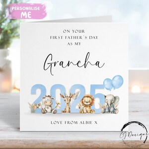 Personalizado Primeiro Dia dos Pais Como Minha Grancha Tema Animal Azul com Nome QUALQUER PALAVRA 1º Dia dos Pais