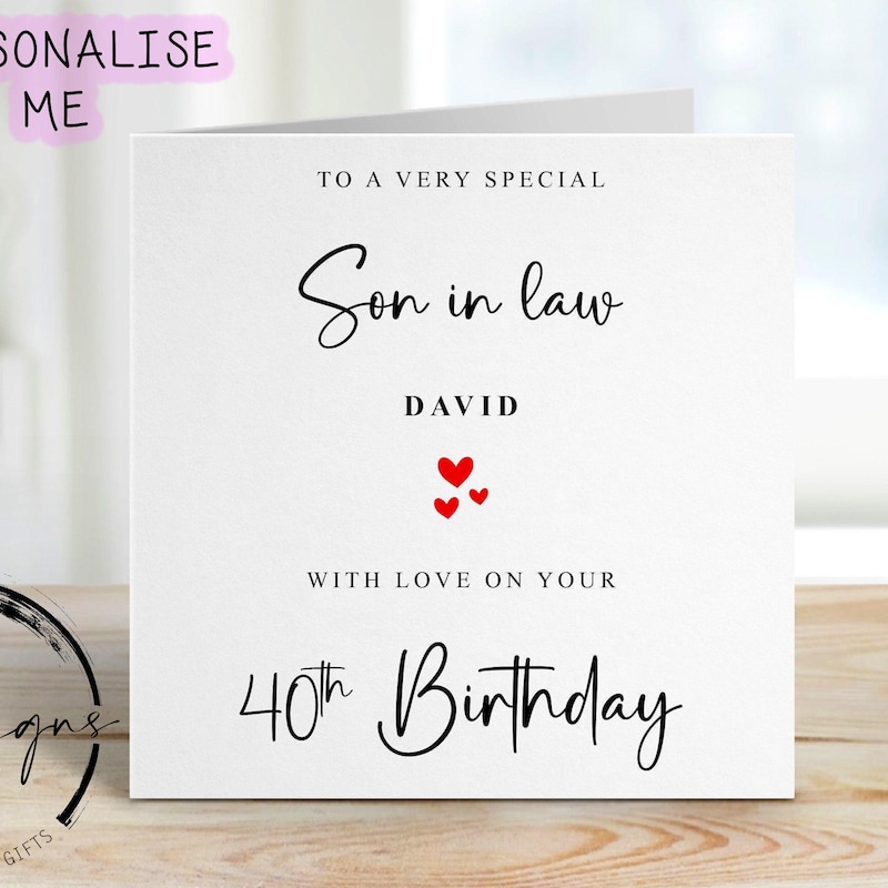 Son in Law Birthday Card - Etsy UK