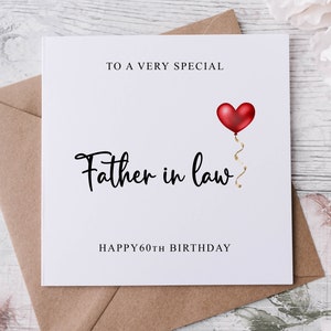 Carte d'anniversaire personnalisée beau-père, membre de la famille spécial, joyeux anniversaire, carte d'âge pour lui 30, 40, 50, 60, 70, 80 ans, tout âge