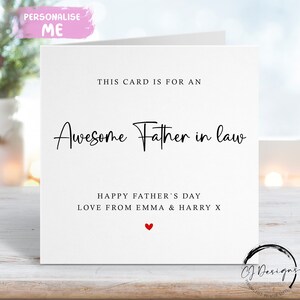 Superbe carte personnalisée pour la fête des pères, avec un coeur rouge, N'IMPORTE QUELLE MENTION, petite ou grande carte