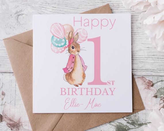 Bunny & Ellie Blue Greeting Card Bunny & Ellie Blue Greeting Card