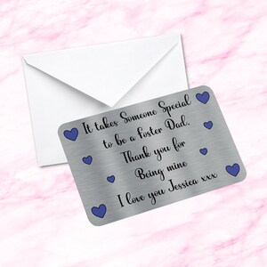 Borsa/portafoglio/biglietto ricordo personalizzato con citazione "Ti amo" per papà/mamma affidatari, regalo per genitori affidatari