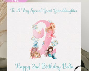 thumbnail image 2 of Personalised Fairy Birthday Card – For Granddaughter, Daughter, Niece, Ages 1st-5th 2 of 6