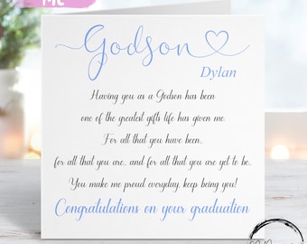 Gepersonaliseerde Peetzoon Afstudeerkaart - Gedicht, Quote Card - Keepsake Graduate Card