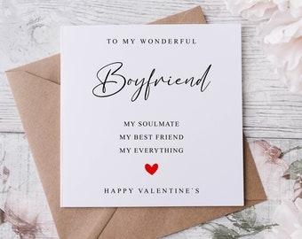 Boyfriend Valentines Card - Alma gemela, Mejor amigo, Todo Tarjeta de felicitación para él, 2 tamaños disponibles - Valentine Gift Fiance Partner