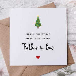 Carte de Noël pour beau-père, avec carte de sapin de Noël pour lui, carte de voeux personnalisée Joyeux Noël