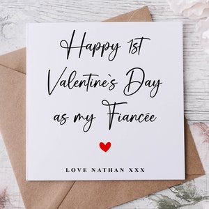 Personalised Fiance/ Fiancee Valentines Card 1st Valentines as My ...