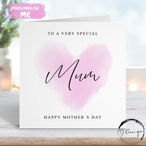 Carte pour la fête des mères maman - coeur rose amour spécial maman TOUT TEXTE