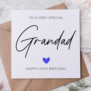 Carte d'anniversaire personnalisée grand-père, spécial grand-père, joyeux anniversaire, carte d'âge pour lui, 50e, 60e, 70e, 80e, 90e moyenne ou grande