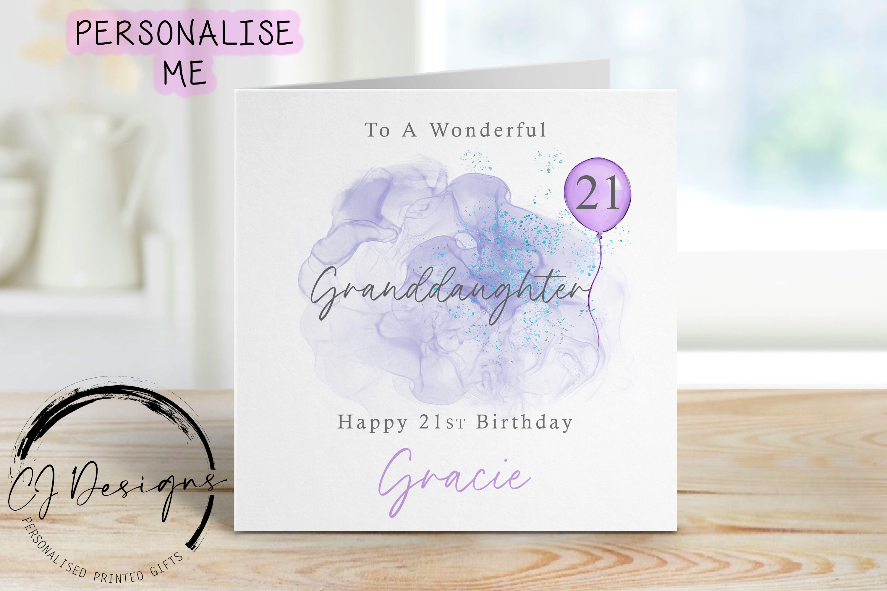 Geburtstagskarte Für Enkelin – 21. Geburtstag, Motiv: Schuhe, Englischer Spruch | 15,2 X 22,8 Cm, Mit Glitzer
