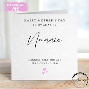 Biglietto di auguri per la festa della mamma di Nannie - Citazione preziosa e rara con qualsiasi testo, biglietto di auguri per me/per il nostro