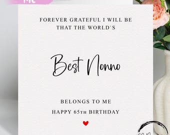 Tarjeta de cumpleaños personalizada para el mejor abuelo, Siempre agradecido yo/nosotros estaremos - Lo mejor del mundo me pertenece.