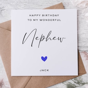 Carte d'anniversaire personnalisée de neveu, carte pour lui spécial neveu